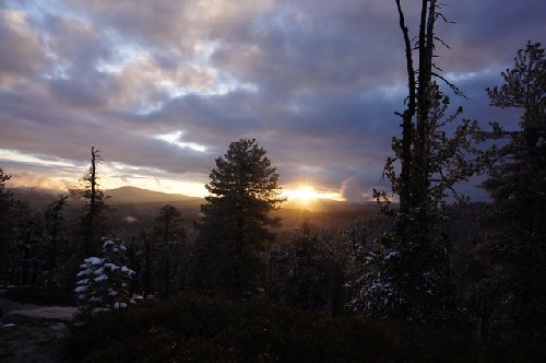 Sunset, storm clearing