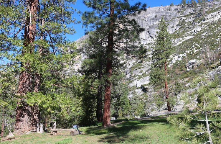 Camp at the twin bridges below Bunnell Point