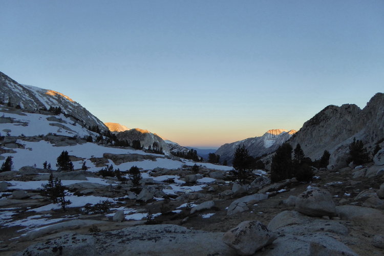 Looking west at sunset from Golden Lake