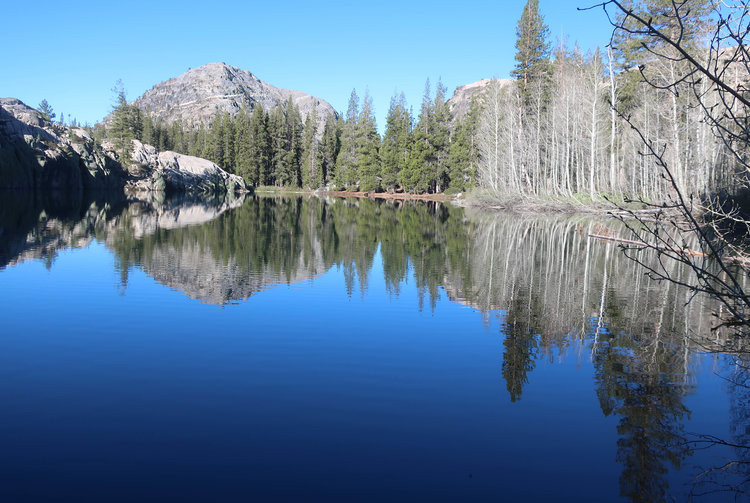 shallow pond half mile on trail during day hike