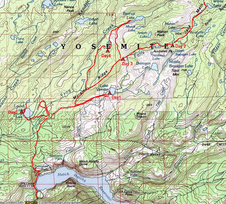 Map of route