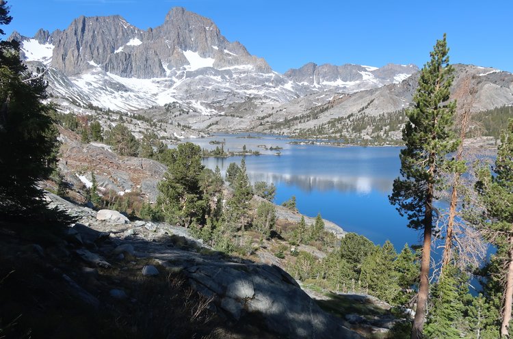 View on JMT as it leaves Garnet Lake