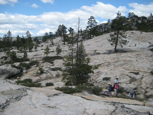 Walking towards pass above Bartlett Creek