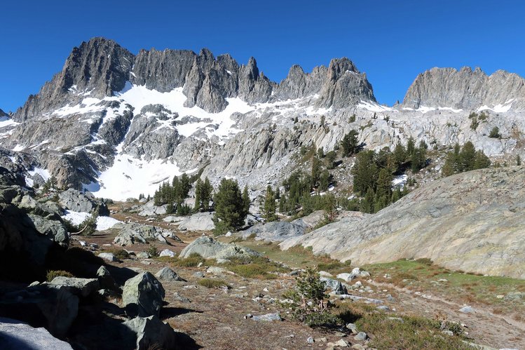 leaving Iceberg Lake