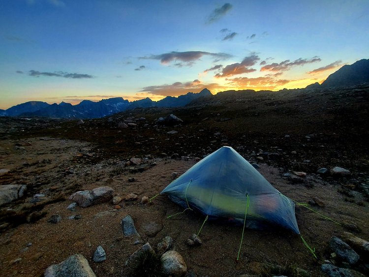 Camp at Lake South America