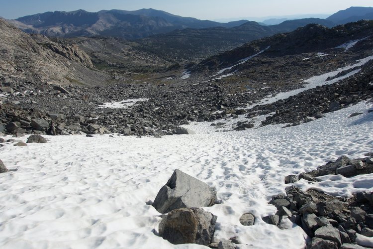 Snow patch on the approach to North Glacier Pass