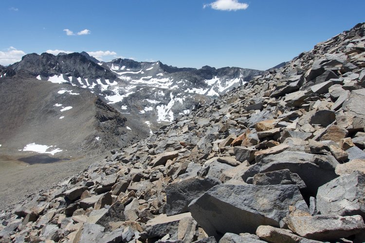 Descending the southeast face of Parsons Peak