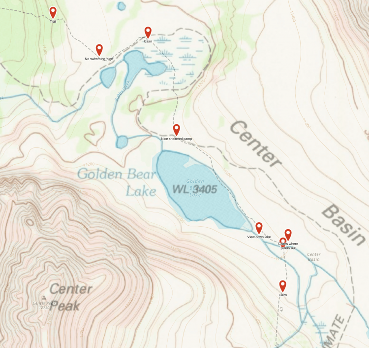 here's OSM &amp; USGS map layers on top of each other near the difficult to follow section / stream crossing that the trail sort of leads you away from then dead ends