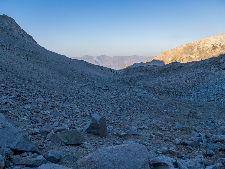 once past the orange bracketed talus section, there's this nice reprieve.