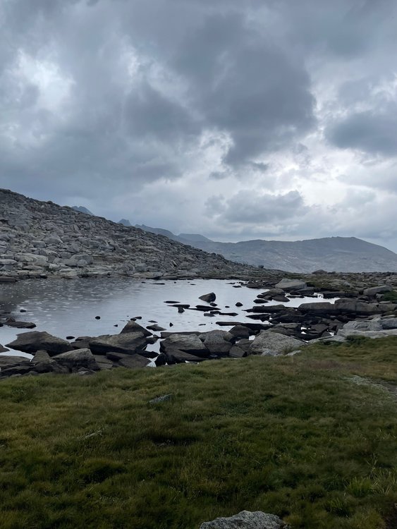 Dark Clouds over the Tarn at Donohue Pass