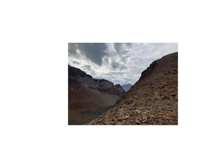 Bowl east of McGee Pass, Jul 2021 (low snow year)