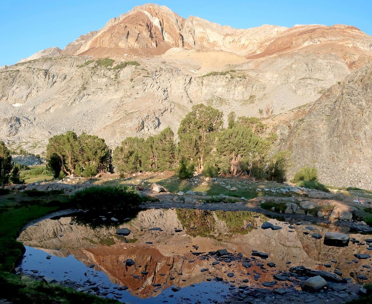 Next morning pond reflections at Big McGee Lake