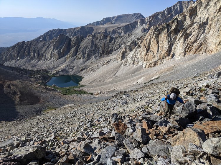 Looking back at the Red Lake.