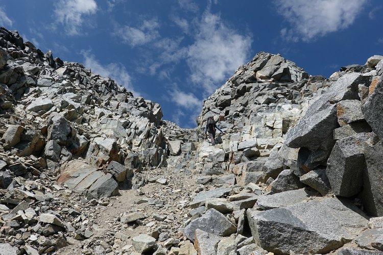 Top of the chute leading to the Split shoulder.
