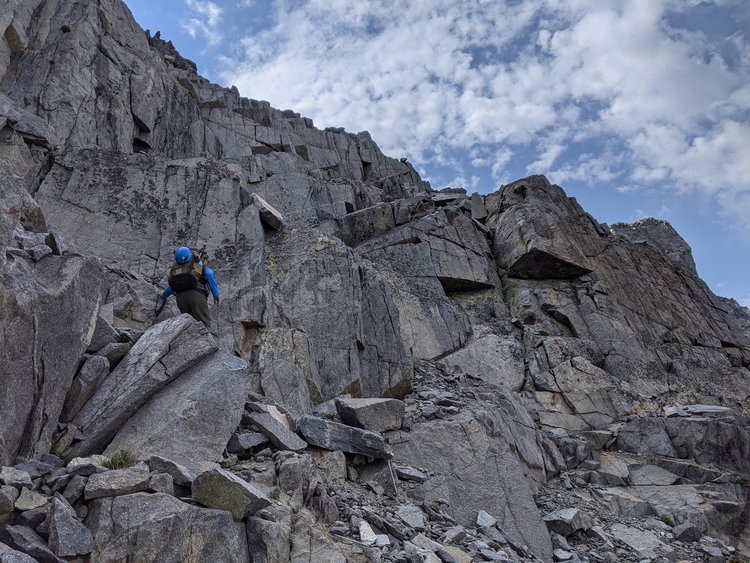 Ledges on the west side of the pass.