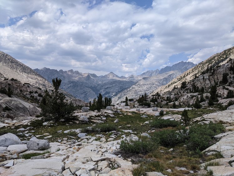Looking down Cataract Creek drainage towards the Palisades.