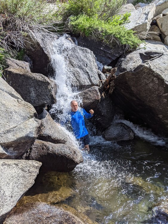Back country shower.