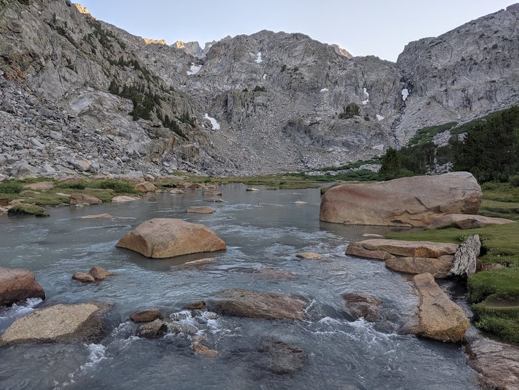 The creek we descended is in the top right