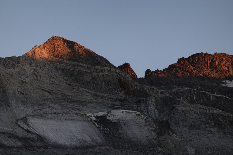 Last light on the walls of Lyell canyon