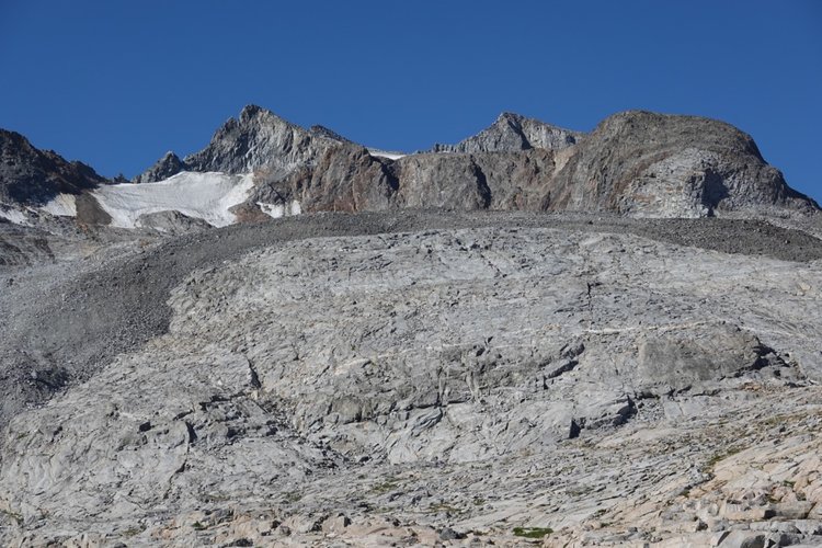 Morning light on the glacial moraine