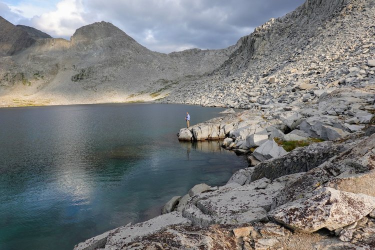 Ian fishing at Martha Lake