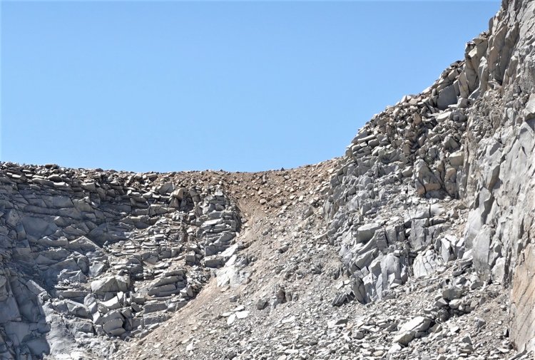 The top of the pass gets considerably steeper