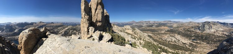 Freestanding turret on top of Peak 11357, with views to the east and west.
