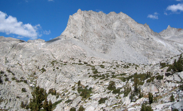 Peak 12358 viewed while descending Sluggo Pass
