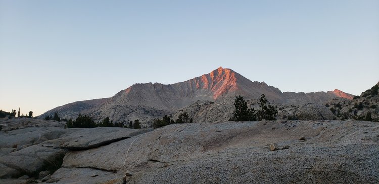 Relaxing sunset view from camp