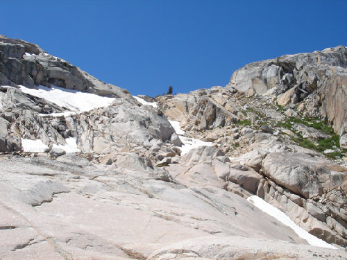 The route up to the shoulder of Granite Dome