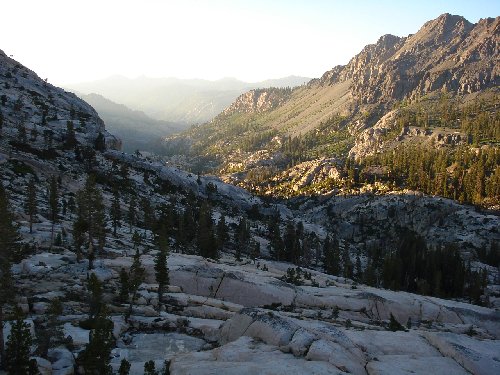 A picture I took from &quot;Lion King Point&quot;, looking down Summit Creek, a classic contact zone between the volcanic and the granitic.