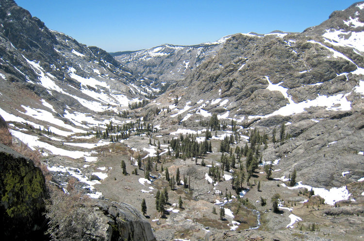 View back to camp area