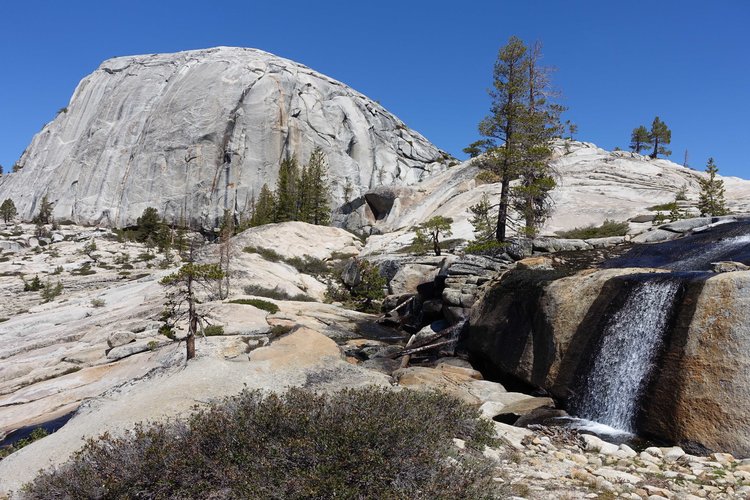 Outlet of Little Bear and dome behind