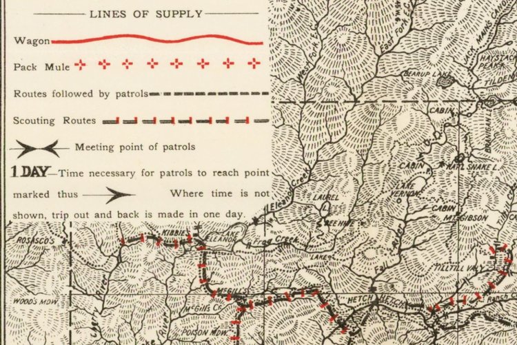 Map of Calvary Patrol Routes