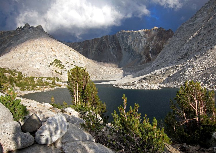 Sunset lakes below Striped Mtn