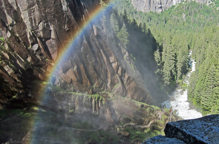 Rainbow at top of Vernal Falls