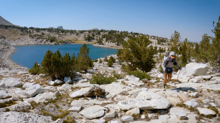 Gaining the ridge from Johnson Peak lake