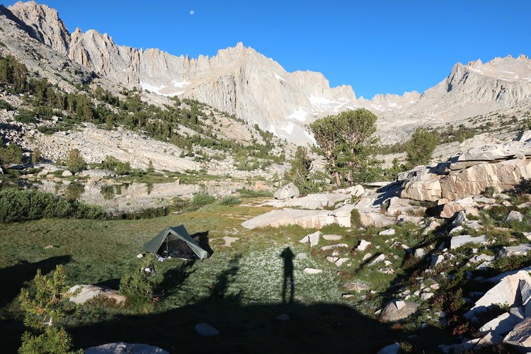 Sunrise at camp above Casper Lake