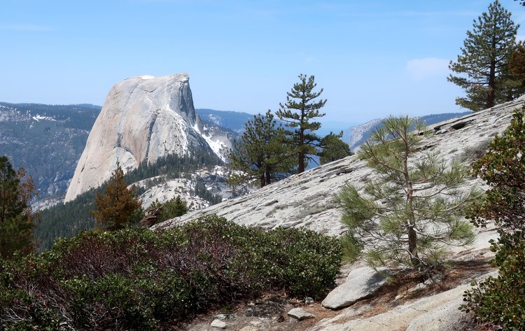 Half Dome always present when descending the trail