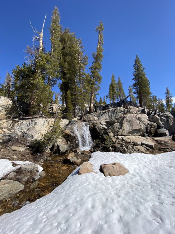 Seasonal waterfall near Y Meadow Lake