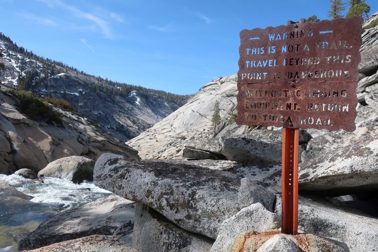 Sign at the &quot;end&quot; of the use trail