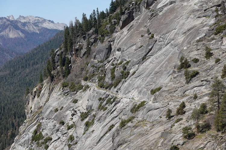 Trail hugs cliffs for great views