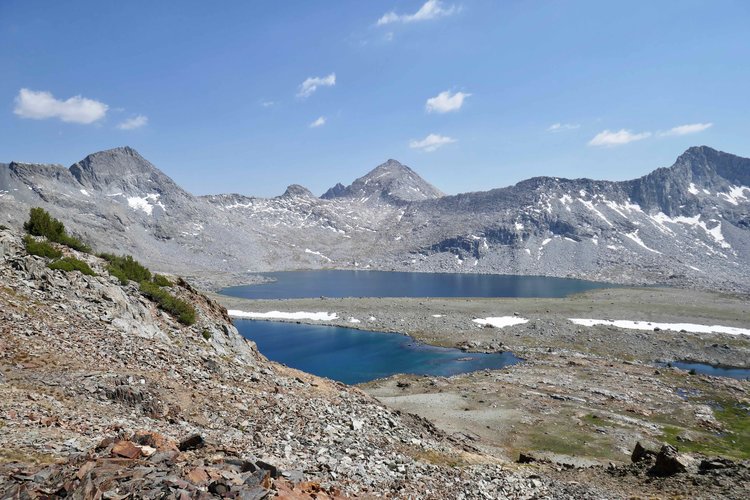 Martha Lake from the ridge west of Mt Goddard