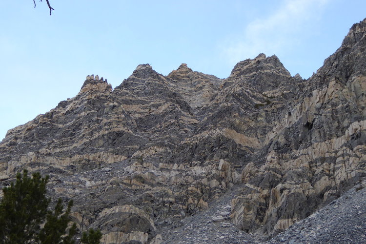 Bear paw on the left of the magnificent striped mountain.