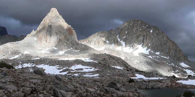 Columbine Peak joined the brief sun at times