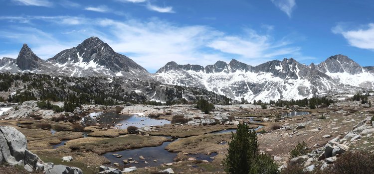 Trail below Bishop Pass in Dusy Basin, Day 2
