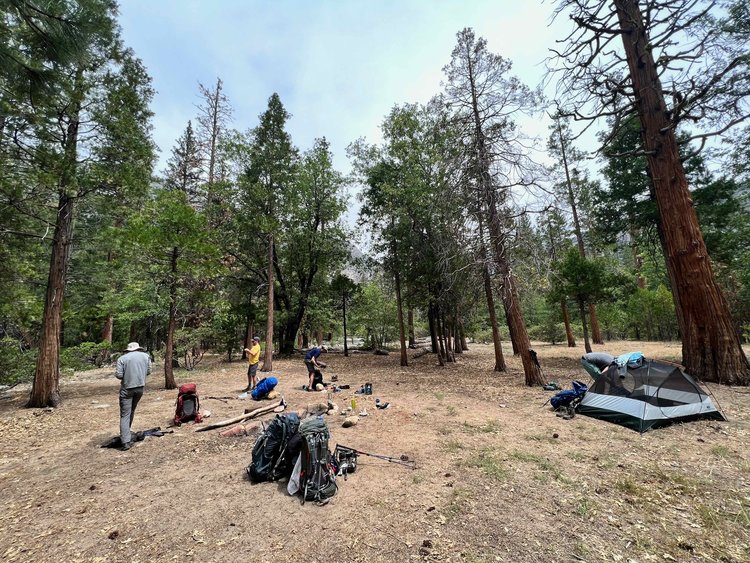 Night 1 campground just before Pate Valley camp