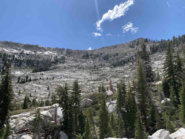 Looking up to Tells Peak