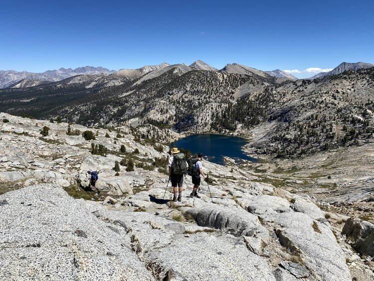 Looking down from Goat Crest on Glacier Lakes