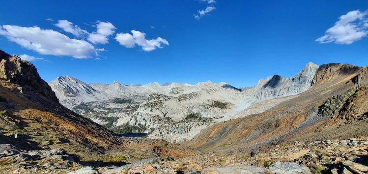 On top of red pass with Marion Lake in the distance